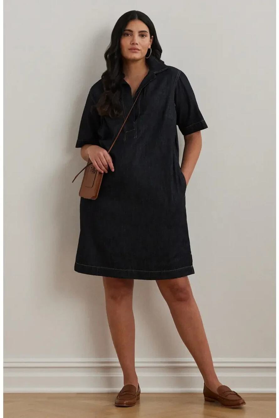 Lauren Ralph Lauren Cotton Denim Shift Dress Sz 3X